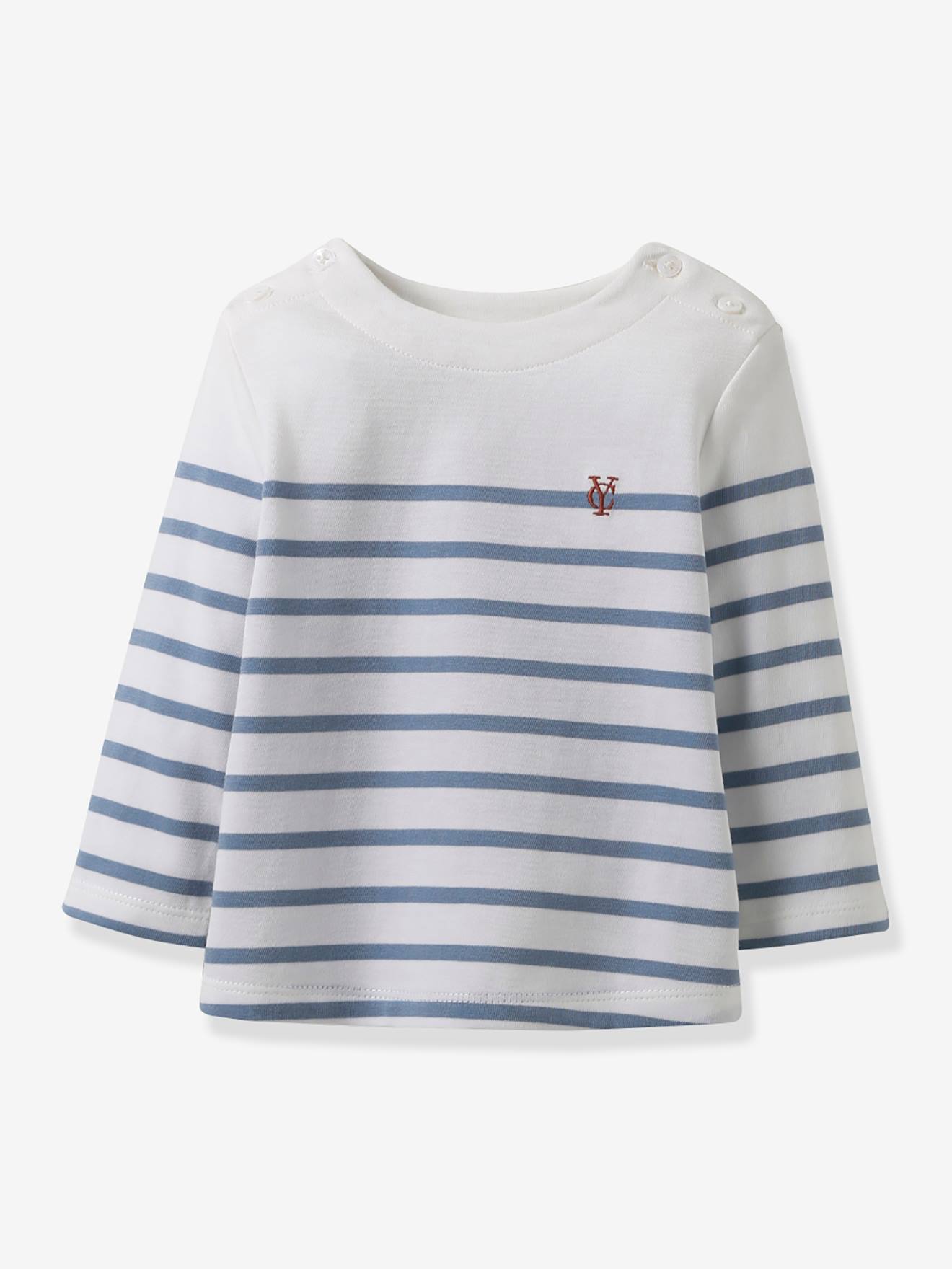 T shirt marinière bébé coton biologique CYRILLUS rayé bleu Cyrillus