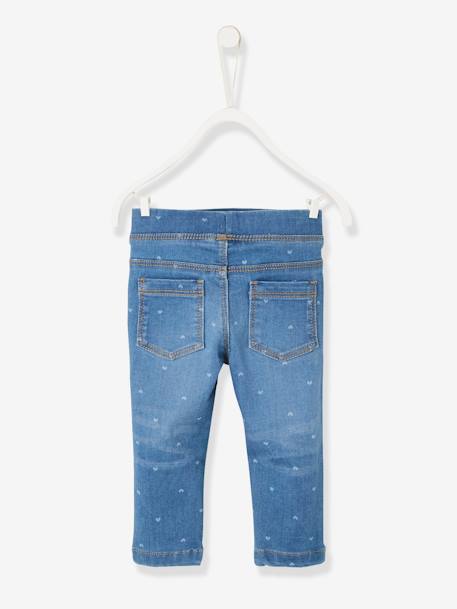 Tregging bébé fille en denim imprimé BASICS stone 2 - vertbaudet enfant 