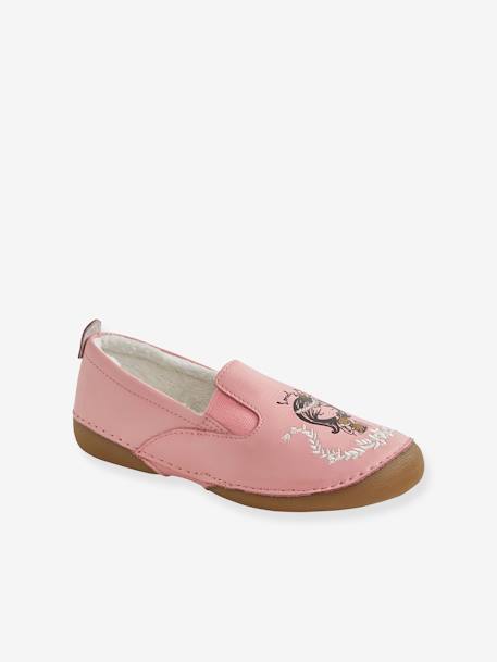 Chaussons fourrés fille en cuir Rose 1 - vertbaudet enfant 