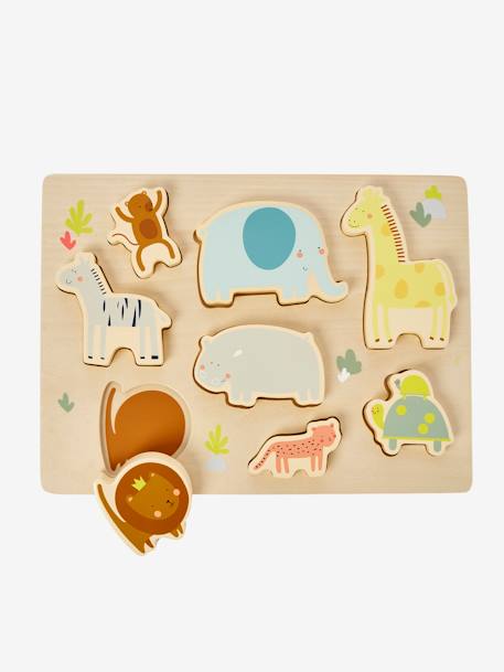 Puzzle chunky Jungle en bois FSC® multicolore 1 - vertbaudet enfant 