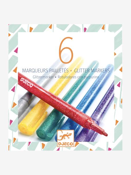 6 marqueurs pailletés DJECO multicolore 1 - vertbaudet enfant 