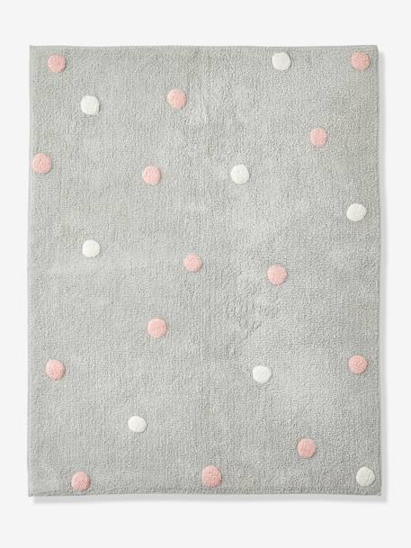 Tapis rectangle XL à pois gris imprimé 1 - vertbaudet enfant 