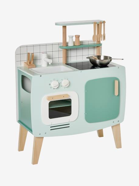 Cuisinette design en bois FSC® caramel+rose+vert 25 - vertbaudet enfant 