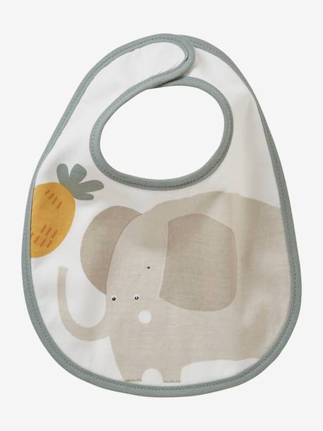 Lot de 7 bavoirs naissance en coton bio* vertbaudet blanc jungle+Hérisson+rose pâle 5 - vertbaudet enfant 