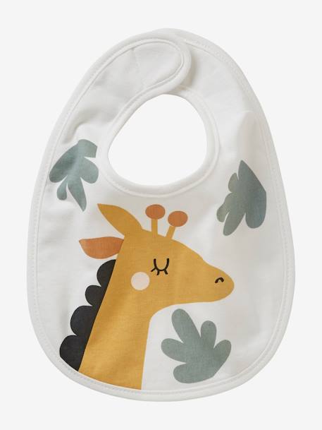 Lot de 7 bavoirs naissance en coton bio* vertbaudet blanc jungle+Hérisson+rose pâle 4 - vertbaudet enfant 