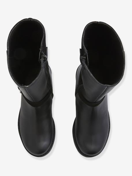 Bottes cavalières fille en cuir Noir 4 - vertbaudet enfant 