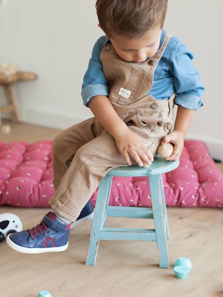 Baskets montantes en cuir bébé garçon Marine 6 - vertbaudet enfant 