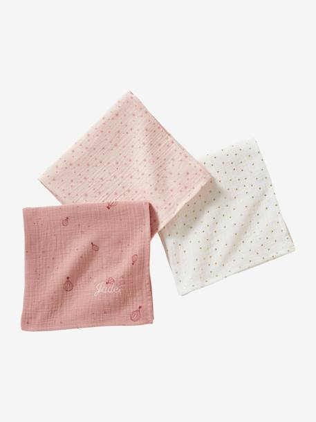 Lot de 3 langes personnalisables en gaze de coton nude imprimé 4 - vertbaudet enfant 