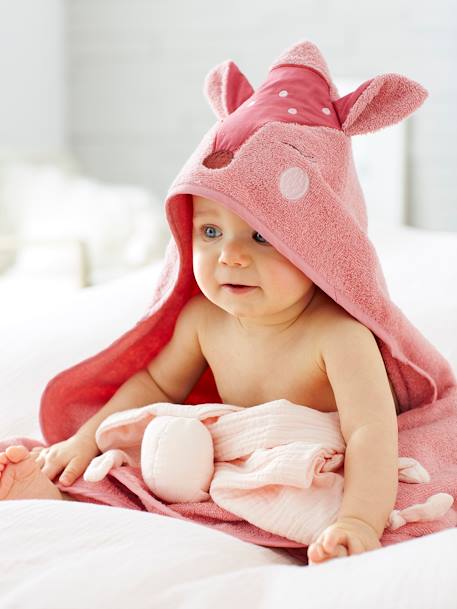 Bébé-Cape, peignoir de bain-Coffret cape de bain + gant Biche