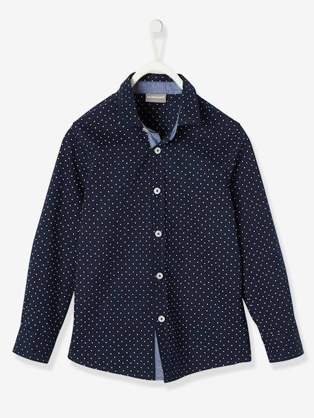 Garçon-Chemise-Chemise garçon imprimée pois