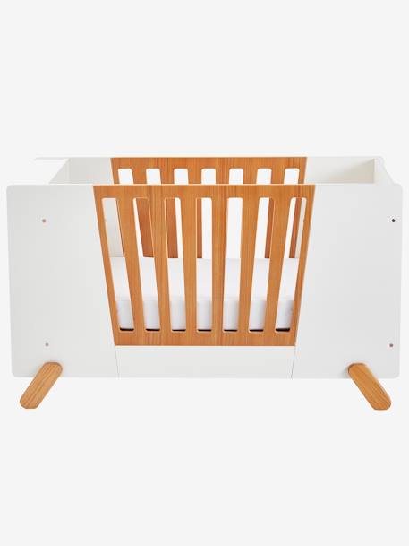 Lit bébé avec barrière amovible + rangement bibliothèque LIGNE PIROUETTE blanc 5 - vertbaudet enfant 