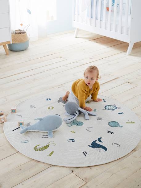 Tapis rond Abécédaire Marin ivoire 2 - vertbaudet enfant 