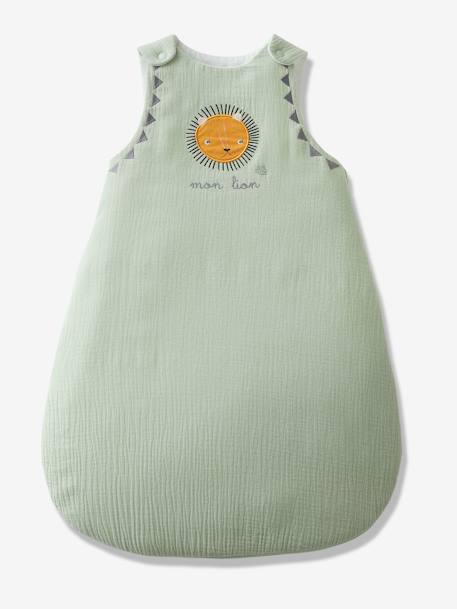 Gigoteuse sans manches en gaze de coton MON PETIT LION vert 1 - vertbaudet enfant 