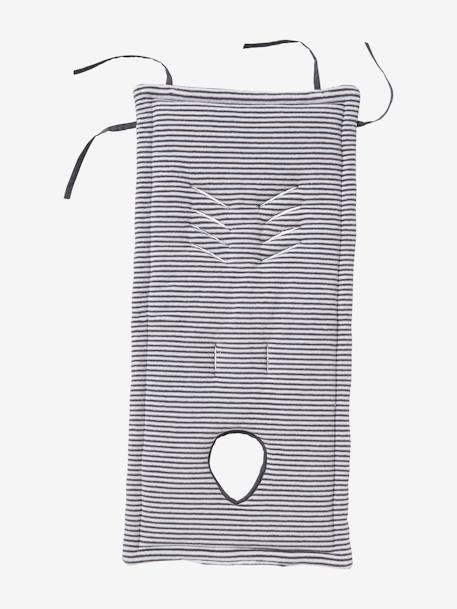 Protection réversible vertbaudet pour assise de poussette gris foncé rayé 1 - vertbaudet enfant 