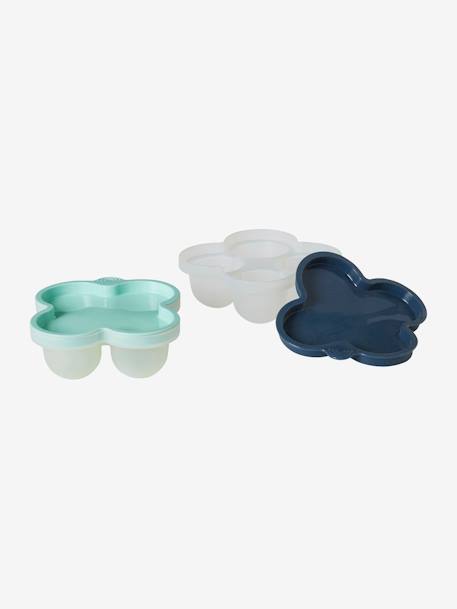 Les 2 pots de conservation en silicone vert/bleu 1 - vertbaudet enfant 