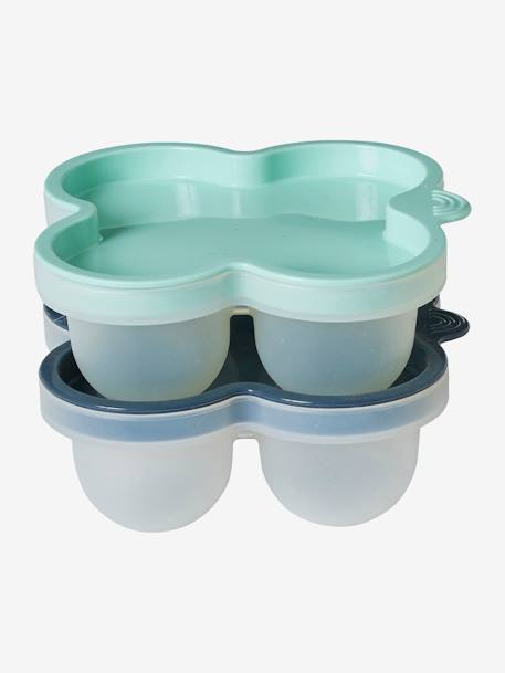 Les 2 pots de conservation en silicone vert/bleu 2 - vertbaudet enfant 