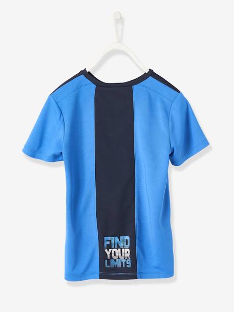 T-shirt de sport garçon matière technique effet colorblock bleu drapeau 2 - vertbaudet enfant 