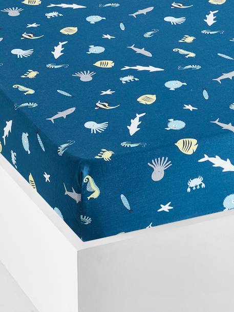 Drap-housse enfant FONDS MARINS bleu 1 - vertbaudet enfant 