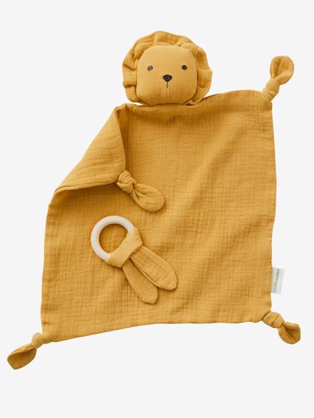 lange bébé doudou avec jouet en coton biologique idée cadeau