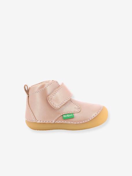 Bottillons cuir bébé fille Sabio KICKERS® 1ers pas rose imprimé+rose métal 6 - vertbaudet enfant 