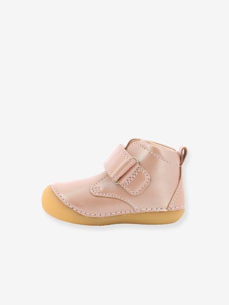 Bottillons cuir bébé fille Sabio KICKERS® 1ers pas rose imprimé+rose métal 7 - vertbaudet enfant 