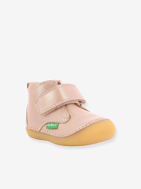 Bottillons cuir bébé fille Sabio KICKERS® 1ers pas rose imprimé+rose métal 5 - vertbaudet enfant 