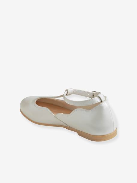 Ballerines salomés fille blanc nacre+rose pâle 8 - vertbaudet enfant 