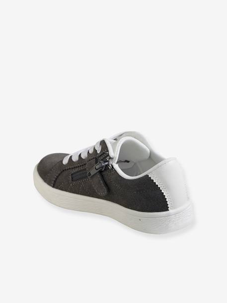 Baskets croûte de cuir couleur gris 3 - vertbaudet enfant 