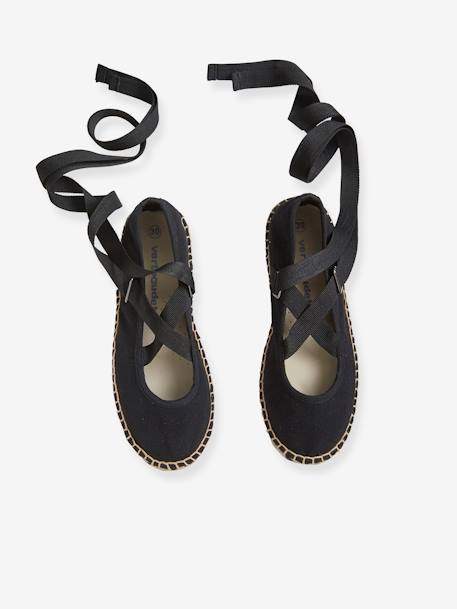 Ballerines espadrilles fille en toile noir 4 - vertbaudet enfant 