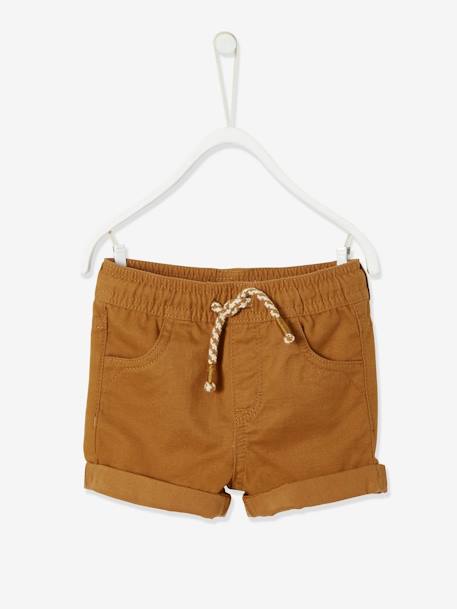 Short sergé taille élastiquée bébé garçon beige+camel+vert de gris 5 - vertbaudet enfant 