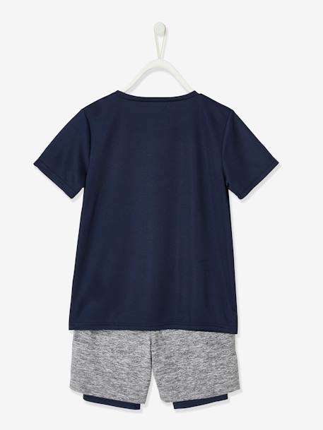 Ensemble de sport garçon T-shirt et bermuda effet 2 en 1 encre 4 - vertbaudet enfant 