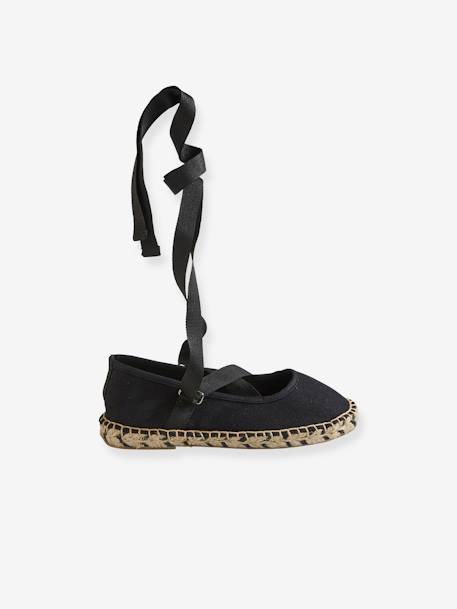 Ballerines espadrilles fille en toile noir 2 - vertbaudet enfant 