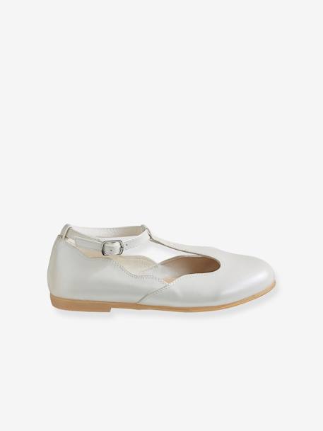 Ballerines salomés fille blanc nacre+rose pâle 10 - vertbaudet enfant 