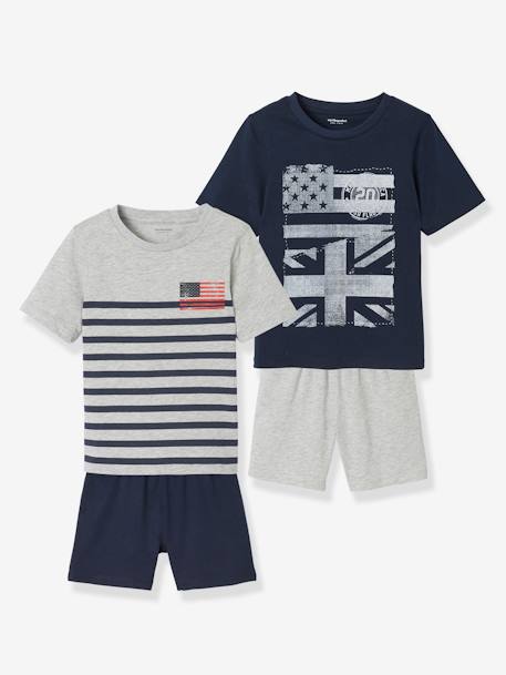 Lot de 2 pyjashorts garçon assortis Flags BASICS  - vertbaudet enfant