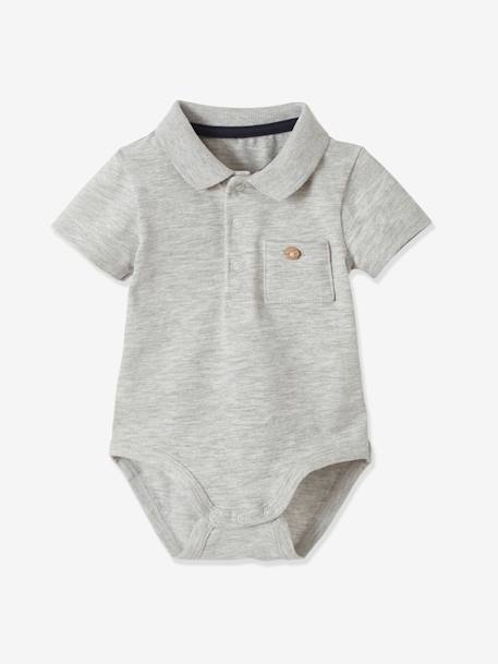 Lot de 2 bodies bébé naissance ouverture polo avec poche bleu ciel+lot encre 10 - vertbaudet enfant 