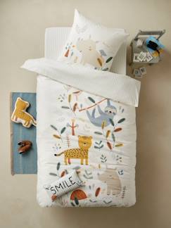 Parure housse de couette + taie d'oreiller JUNGLE PARADISE  - vertbaudet enfant