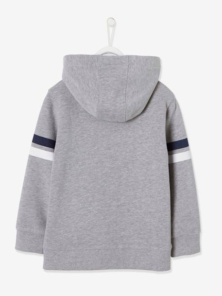 Sweat zippé à capuche garçon gris clair 2 - vertbaudet enfant 