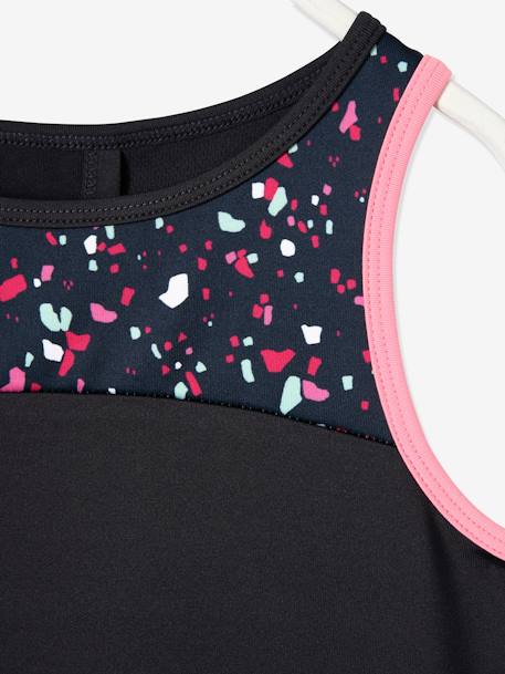 Débardeur de sport fille effet 2 en 1 anthracite+anthracite imprimé 7 - vertbaudet enfant 