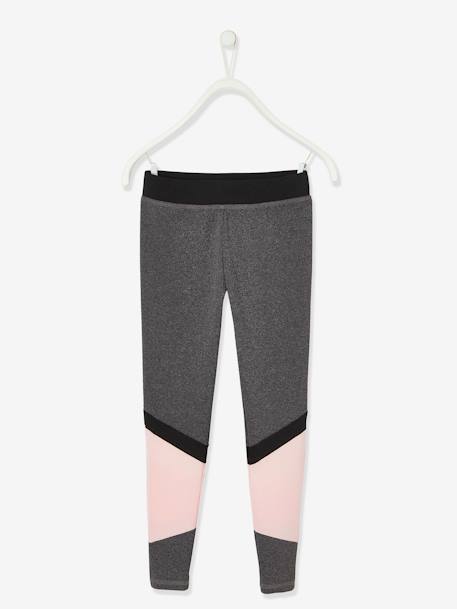 Ensemble de sport débardeur + legging fille matière technique gris chiné foncé 2 - vertbaudet enfant 