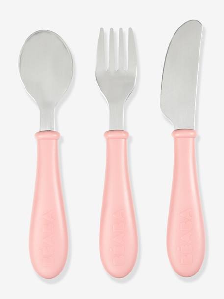 Set 3 couverts d'apprentissage inox BEABA airy green+old pink 6 - vertbaudet enfant 