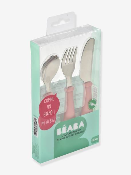 Set 3 couverts d'apprentissage inox BEABA airy green+old pink 8 - vertbaudet enfant 