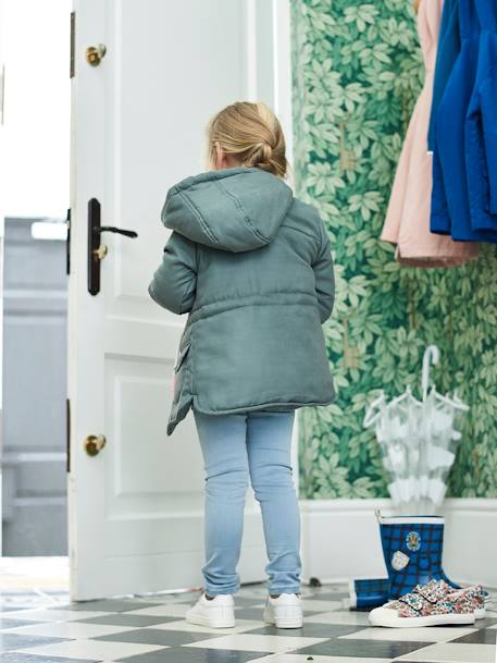 Tregging Basics en denim 'waterless' fille denim bleached+denim brut 9 - vertbaudet enfant 