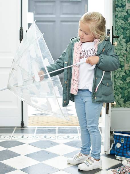 Tregging Basics en denim 'waterless' fille denim bleached+denim brut 1 - vertbaudet enfant 