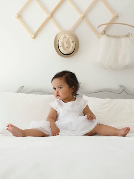 Robe de cérémonie bébé avec tulle blanc 4 - vertbaudet enfant 