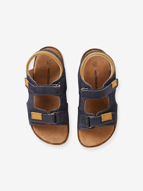 Sandales anatomiques cuir garçon gris camou+marine+taupe 12 - vertbaudet enfant 