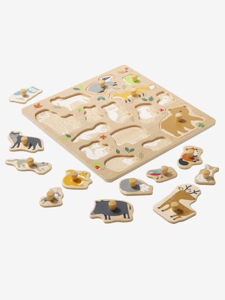 Puzzle bouton Forêt en bois FSC® multicolore 6 - vertbaudet enfant 