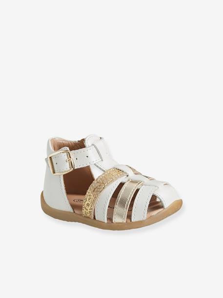 Sandales cuir bébé premiers pas beige irisé+blanc+fuchsia 6 - vertbaudet enfant 