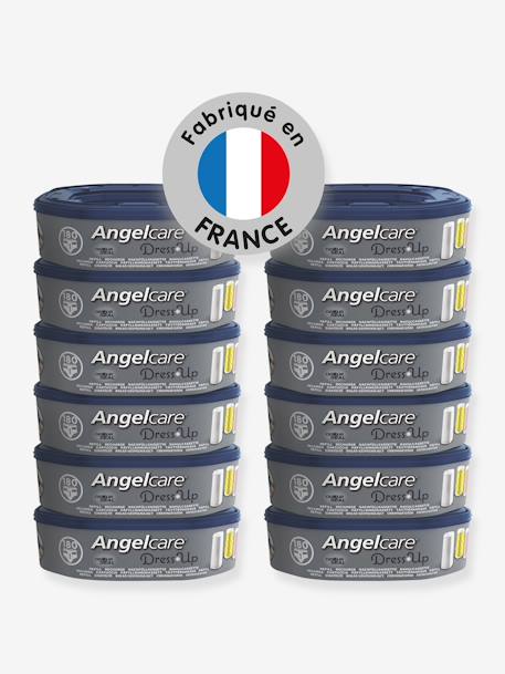 Lot de 12 recharge pour poubelle à couches Dress up ANGELCARE Bleu et blanc 1 - vertbaudet enfant 