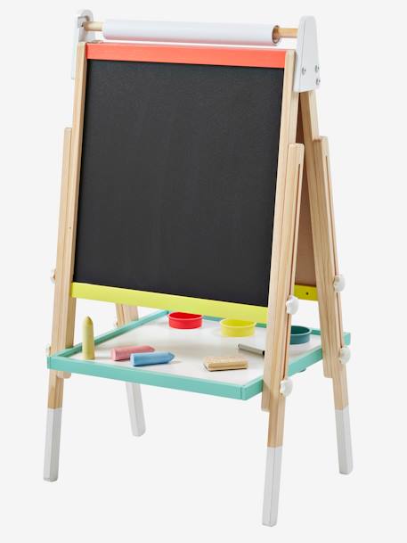 Tableau pliable et réglable en hauteur 3 en 1 en bois FSC® multicolore+Rose 9 - vertbaudet enfant 