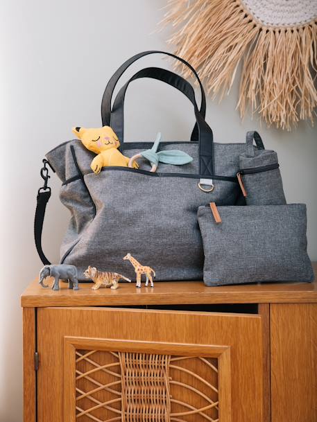 Sac à langer City vertbaudet gris chiné 1 - vertbaudet enfant 